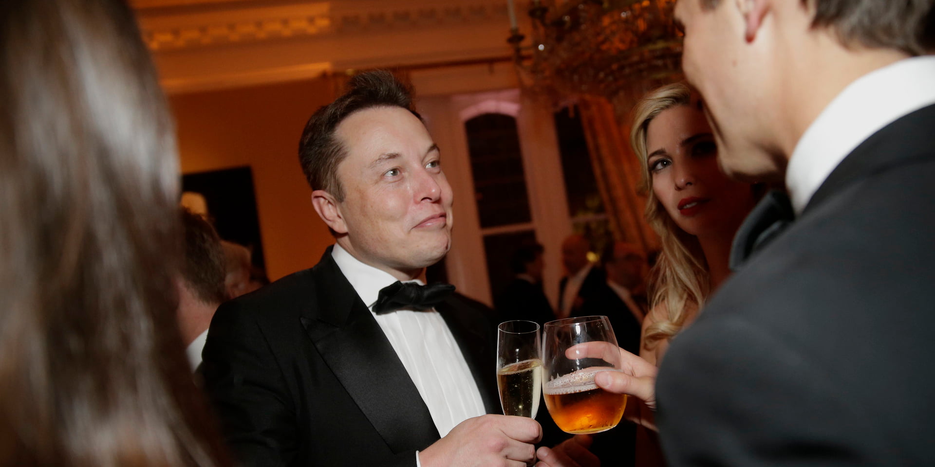 Elon Musk at a party